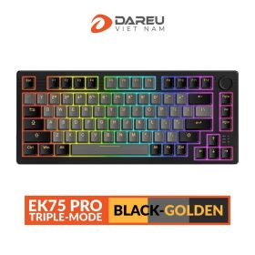 BÀN PHÍM CƠ DAREU EK75 PRO TRI-MODE BLACK-GOLDEN _FIREFLY SWITCH 10 46155 dareu ek75 pro black golden 1