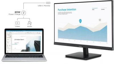 MÀN HÌNH VIEWSONIC VA3209U-2K (31.5 INCH/QHD/IPS/75HZ/4MS) Chính Hãng 6 VA3209U Simplify your work with just one cable pc