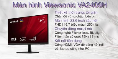 MÀN HÌNH VIEWSONIC VA2409H (23.6 INCH/FHD/IPS/75HZ/3MS/250 NITS/HDMI+VGA) bảo hành chính hãng 36 tháng 7 man hinh viewsonic va2409h mota2