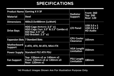 VỎ CASE XIGMATEK GAMING X II 3F (E-ATX, MID TOWER, MÀU ĐEN, 3FAN) - EN42355 10 n7