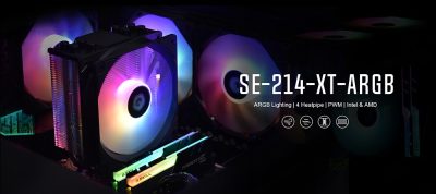 TẢN NHIỆT CPU ID-COOLING SE-214-XT ARGB ( bảo hành chính hãng 24 tháng ) 8 se214 xt black mota