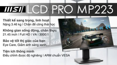 MÀN HÌNH MSI PRO MP223 (21.45 INCH/FHD/VA/100HZ/1MS) 7 vi vn msi pro mp223 21 45 inch fhd slider 1