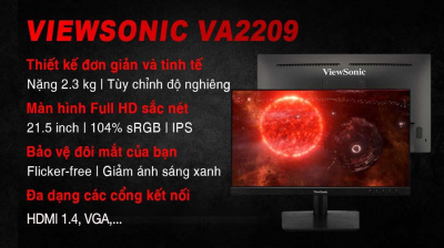 MÀN HÌNH VIEWSONIC VA2209-H (21.5 INCH/FHD/IPS/100HZ/1MS) bảo hành chính hãng 36 tháng 6 viewsonic va2209 h 21 5 inch fhd