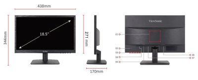 MÀN HÌNH VIEWSONIC VA1903-H-2 (18.5 INCH/HD/TN/60HZ/5MS) bảo hành chính hãng 36 tháng 7 viewsonic va1903h2 2