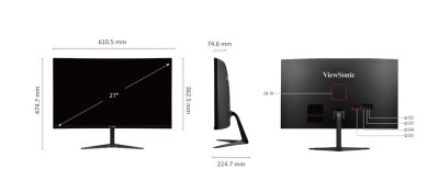 Màn Hình Gaming ViewSonic VX2718-PC-MHD (27.0 inch - FHD - VA - 180Hz - 1ms - Curved) Chính Hãng Bảo Hành 36 Tháng 12 viewsonic vx2718 pc mhd 10