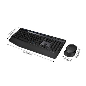 BỘ BÀN PHÍM CHUỘT KHÔNG DÂY LOGITECH MK345 WIRELESS (USB/ĐEN) bảo hành chính hãng 12 tháng 5 35357 kich thuoc bo keyboard mouse logitech mk345 wireless