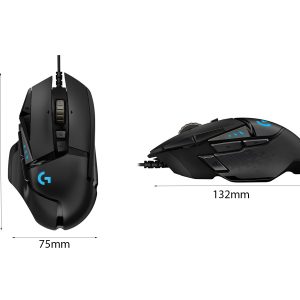 CHUỘT GAME LOGITECH G502 HERO (USB/RGB/ĐEN) bảo hành chính hãng 3 44370 kich thuoc mouse logitech g502 hero gaming usb black