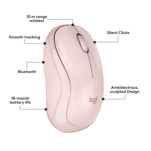 CHUỘT KHÔNG DÂY LOGITECH M240 SILENT ROSE 910-007124 (BLUETOOTH + WIRELESS LOGI BOLT) bảo hành chính hãng 12 tháng 5 45201 m240 h ng 3