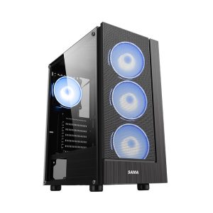VỎ CASE SAMA 3301 (MID TOWER/MÀU ĐEN/MẶT LƯỚI/KÈM SẴN 3 FAN) bảo hành chính hãng 12 tháng 7 52700 sama3301 0003 1 1