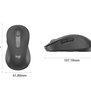 CHUỘT KHÔNG DÂY LOGITECH M650 SIGNATURE GRAPHITE (USB/BLUETOOTH/PIN AA/ĐEN XÁM) bảo hành chính hãng 12 tháng 7 63504 kich thuoc chuot khong day logitech m650 signature graphite usb bluetooth pin aa den xam