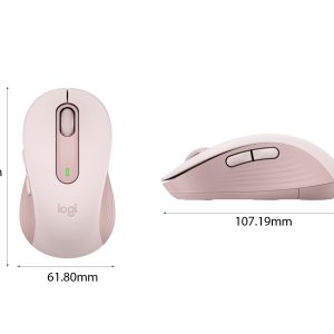 CHUỘT KHÔNG DÂY LOGITECH M650 SIGNATURE ROSE (USB/BLUETOOTH/PIN AA/HỒNG) bảo hành chính hãng 12 tháng 6 63505 kich thuoc chuot khong day logitech m650 signature rose usb bluetooth pin aa hong