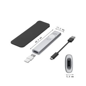 BÚT TRÌNH CHIẾU LOGITECH SPOTLIGHT - MÀU XÁM/BẢO HÀNH CHÍNH HÃNG 12 THÁNG 4 66750 but trinh chieu logitech spotlight mau xam s