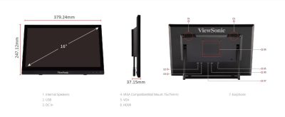 Màn hình cảm ứng ViewSonic TD1630-3 (15.6 inch - TN - HD - 60Hz - 12ms - Speaker) 16 a02b913016d1db8f82c0