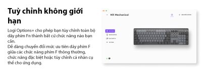 BÀN PHÍM KHÔNG DÂY LOGITECH MX MECHANICAL GRAPHITE TACTILE SW (USB/BLUETOOTH) bảo hành chính hãng 12 tháng 11 ban phim khong day logitech mx mechanical graphite tactile sw usb bluetooth5