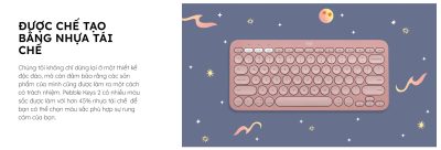 BÀN PHÍM KHÔNG DÂY LOGITECH PEBBLE KEYS 2 K380S MÀU TRẮNG (WIRELESS/BLUETOOTH) bảo hành chính hãng 8 ban phim khong day logitech pebble keys 2 k380s 3