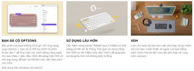 BÀN PHÍM KHÔNG DÂY LOGITECH PEBBLE KEYS 2 K380S MÀU TRẮNG (WIRELESS/BLUETOOTH) bảo hành chính hãng 13 ban phim khong day logitech pebble keys 2 k380s 8