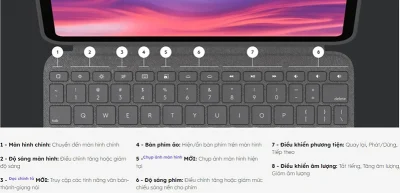 LOGITECH COMBO TOUCH FOR IPAD 10TH GEN – XÁM (GREY) 13 bao da kem ban phim logitech combo touch cho ipad gen 10th 920 011434 5 nd