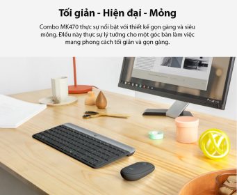 BỘ BÀN PHÍM CHUỘT KHÔNG DÂY LOGITECH MK470 TRẮNG (USB) bảo hành chính hãng 12 tháng 8 bo ban phim chuot khong day logitech mk470 usb mau den 001
