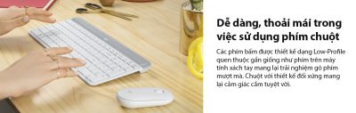 BỘ BÀN PHÍM CHUỘT KHÔNG DÂY LOGITECH MK470 TRẮNG (USB) bảo hành chính hãng 12 tháng 10 bo ban phim chuot khong day logitech mk470 usb mau den 003