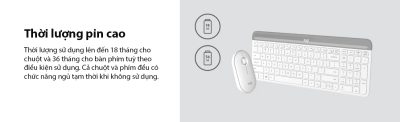 BỘ BÀN PHÍM CHUỘT KHÔNG DÂY LOGITECH MK470 TRẮNG (USB) bảo hành chính hãng 12 tháng 13 bo ban phim chuot khong day logitech mk470 usb mau den 006