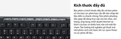 BỘ BÀN PHÍM CHUỘT LOGITECH MK200 (USB/ĐEN) bảo hành chính hãng 36 tháng 5 bo ban phim mouse logitech mk200 001