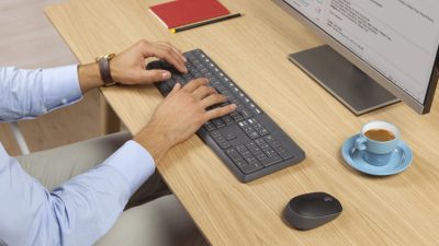 BỘ BÀN PHÍM CHUỘT KHÔNG DÂY LOGITECH MK235 WIRELESS (USB/ĐEN) bảo hành chính hãng 12 tháng 6 bo keyboard mouse logitech mk235 wireless 001