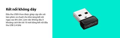 BỘ BÀN PHÍM CHUỘT KHÔNG DÂY LOGITECH MK240 NANO WIRELESS (USB/ĐEN) bảo hành chính hãng 36 tháng 8 bo keyboard mouse logitech mk240 nano wireless 003