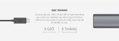 BÚT TRÌNH CHIẾU LOGITECH SPOTLIGHT - MÀU XÁM/BẢO HÀNH CHÍNH HÃNG 12 THÁNG 10 but trinh chieu logitech spotlight mau xam mota6