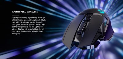 CHUỘT GAME KHÔNG DÂY LOGITECH G502 HERO LIGHTSPEED (USB/RGB/ĐEN) bảo hành chính hãng 8 chuot choi game khong day logitech g502 lightspeed usb rgb den 02