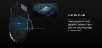 CHUỘT GAME KHÔNG DÂY LOGITECH G502 HERO LIGHTSPEED (USB/RGB/ĐEN) bảo hành chính hãng 10 chuot choi game khong day logitech g502 lightspeed usb rgb den 04