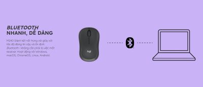 CHUỘT KHÔNG DÂY LOGITECH M240 SILENT GRAPHITE 910-007122 (BLUETOOTH + WIRELESS LOGI BOLT) bảo hành chính hãng 12 tháng 13 chuot khong day logitech m240 silent 1 1