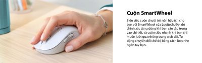 CHUỘT KHÔNG DÂY LOGITECH M650 SIGNATURE OFF-WHITE (USB/BLUETOOTH/PIN AA/TRẮNG) bảo hành chính hãng 12 tháng 7 chuot khong day logitech m650 signature graphite usb bluetooth pin aa den xam 001