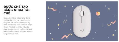 CHUỘT KHÔNG DÂY LOGITECH PEBBLE M350S MÀU ĐEN (WIRELESS/BLUETOOTH) bảo hành chính hãng 12 tháng 9 chuot khong day logitech pebble m350s 4
