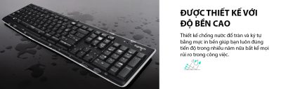 BÀN PHÍM KHÔNG DÂY LOGITECH K270 WIRELESS (USB) bảo hành chính hãng 8 keyboard logitech k270 wireless black 003