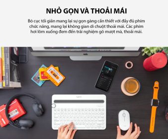 BÀN PHÍM LOGITECH K480 BLUETOOTH TRẮNG - bảo hành chính hãng 6 keyboard logitech k480 bluetooth 001