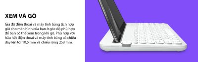 BÀN PHÍM LOGITECH K480 BLUETOOTH TRẮNG - bảo hành chính hãng 10 keyboard logitech k480 bluetooth 005