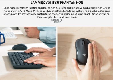 BỘ BÀN PHÍM CHUỘT KHÔNG DÂY LOGITECH MK295 MÀU ĐEN (USB/SILENTTOUCH) bảo hành chính hãng 12 tháng 9 logitech mk295 den usb silenttouch 001