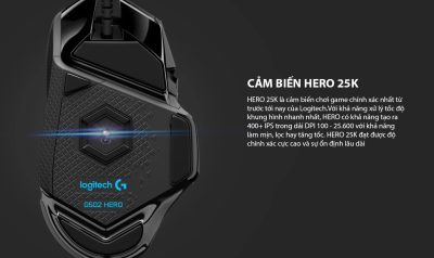 CHUỘT GAME LOGITECH G502 HERO (USB/RGB/ĐEN) bảo hành chính hãng 8 mouse logitech g502 hero gaming usb black 02