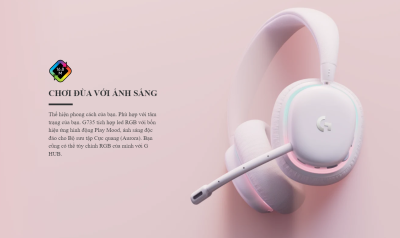 TAI NGHE CHƠI GAME KHÔNG DÂY LOGITECH G735 MÀU TRẮNG (WIRELESS/BLUETOOTH 5.2) bảo hành chính hãng 9 tai nghe choi game khong day logitech g735 mau trang wireless bluetooth 53