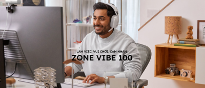 TAI NGHE KHÔNG DÂY LOGITECH ZONE VIBE 100 (BLUETOOTH 5.2 - MÀU HỒNG) BẢO HÀNH CHÍNH HÃNG 12 THÁNG 6 tai nghe khong day logitech zone vibe 100 wireless bluetooth 51