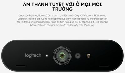 WEBCAM LOGITECH BRIO 4K STREAM EDITION - MÀU ĐEN/BẢO HÀNH CHÍNH HÃNG 12 THÁNG 11 webcam logitech brio 4k stream edition mau den 6