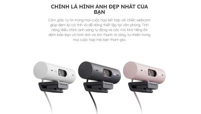 WEBCAM LOGITECH BRIO 500 - MÀU HỒNG/BẢO HÀNH CHÍNH HÃNG 12 THÁNG 8 webcam logitech brio 5002