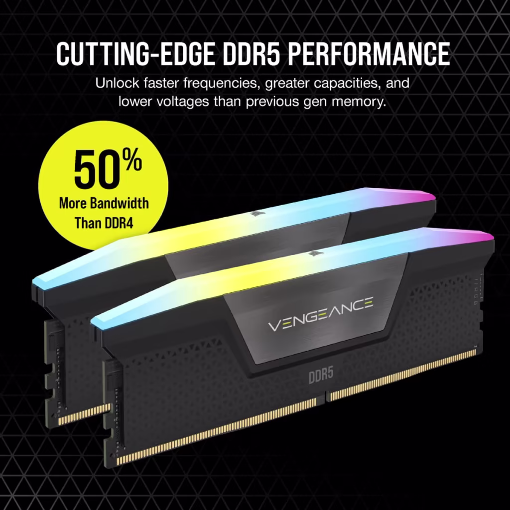 VENGEANCE RGB 64GB 2x32GB DDR5 DRAM 5200MHz C40 Memory Kit Black 2
