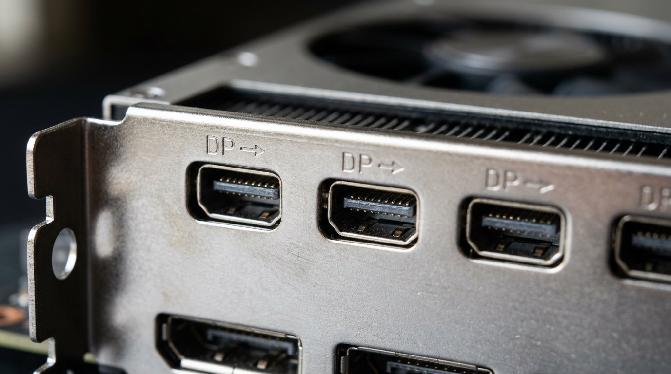 Cận cảnh cổng Mini DisplayPort Card màn hình NVIDIA RTX A400. Cận cảnh cổng Mini DisplayPort Card màn hình NVIDIA RTX A400.