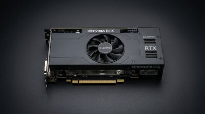 Góc cao toàn cảnh **VGA Leadtek RTX A400 4GB** chuyên nghiệp.